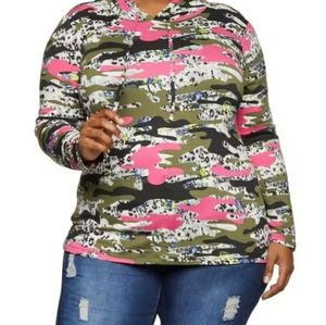 Camouflage Multicolor Hoodie Size 1X